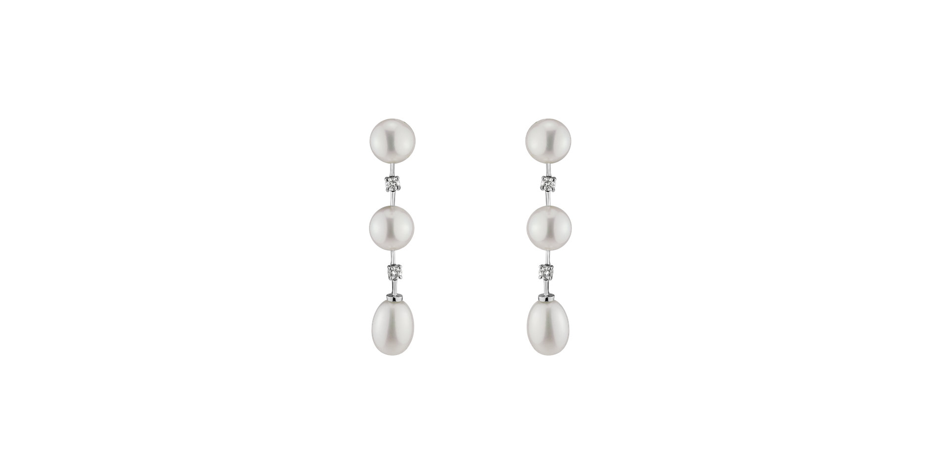 Diamond earrings with Pearl Thalia Treasure