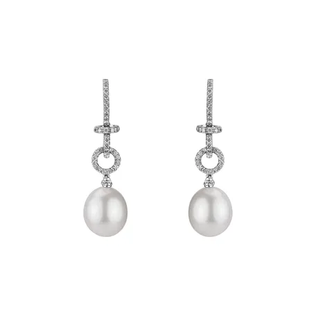 Diamond earrings with Pearl Underwater Teresa