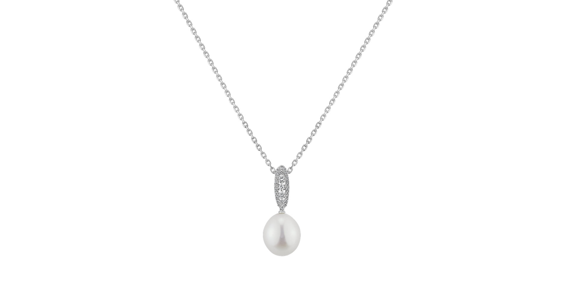 Diamond pendant with Pearl Mermaid Tear