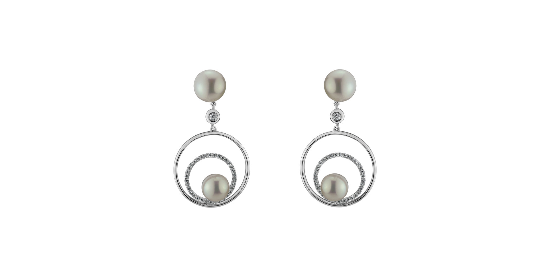 Diamond earrings with Pearl Vortex Susana