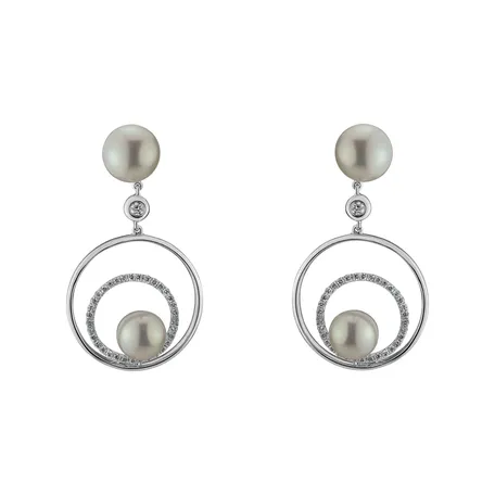 Diamond earrings with Pearl Vortex Susana