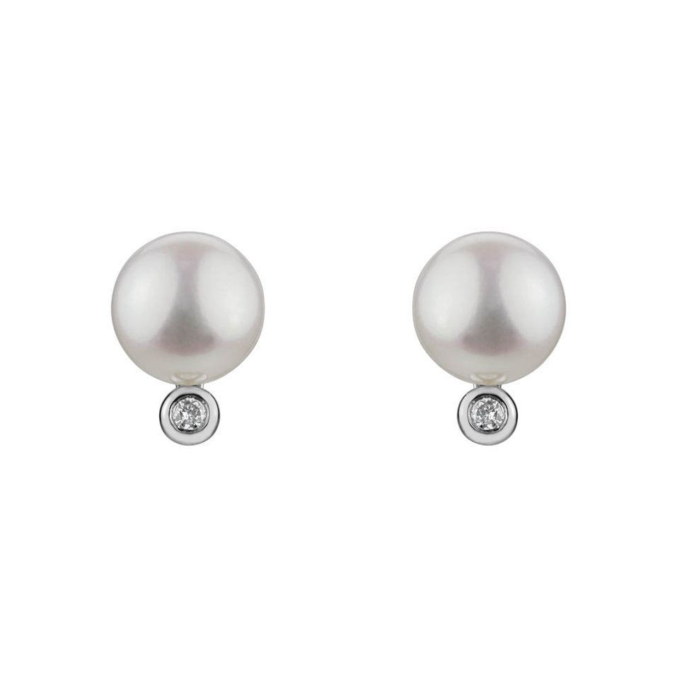 Diamond earrings with Pearl Soul of Sonia