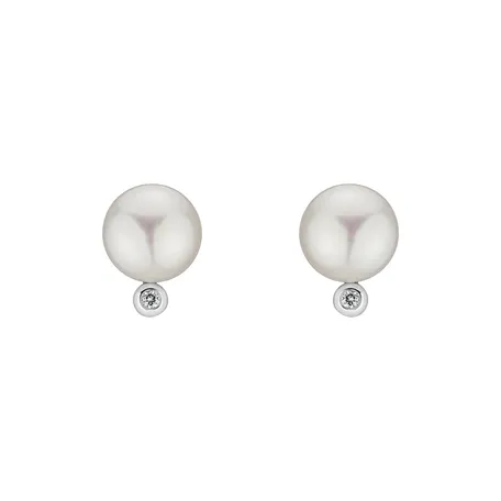 Diamond earrings with Pearl Sonia Ocean