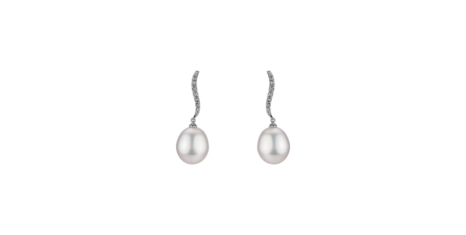 Diamond earrings with Pearl Undersea Sierra