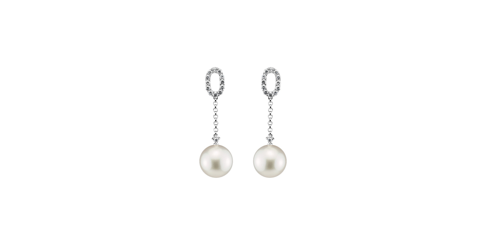Diamond earrings with Pearl Frozen Ocean