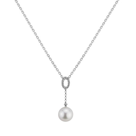 Diamond pendant with Pearl Maelore