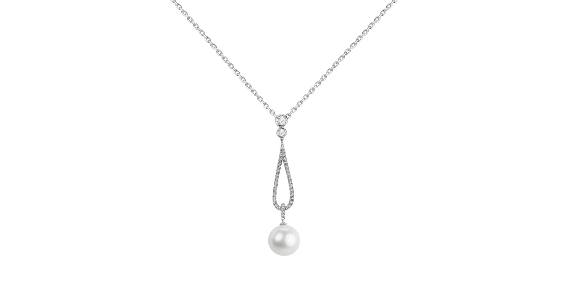 Diamond pendant with Pearl Cantilia
