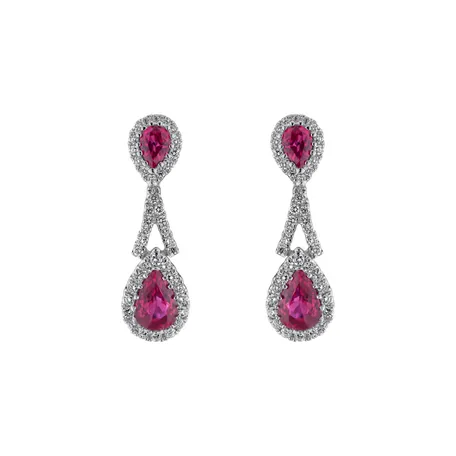 Diamond earrings and Ruby Ruby Woman