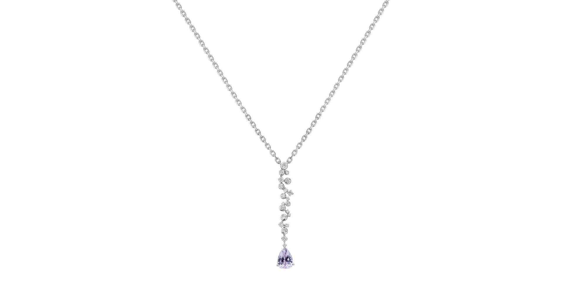 Diamond pendant with Amethyst Cosmos Drop
