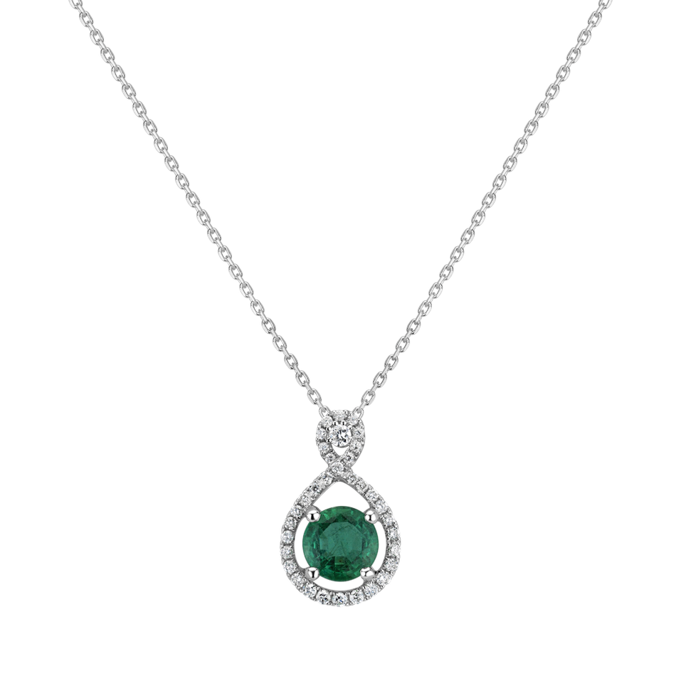 Diamond pendant with Emerald Cedric
