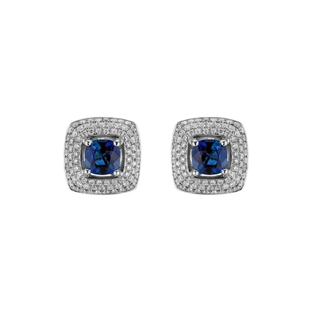 Diamond earrings with Sapphire Nostalgia Queen