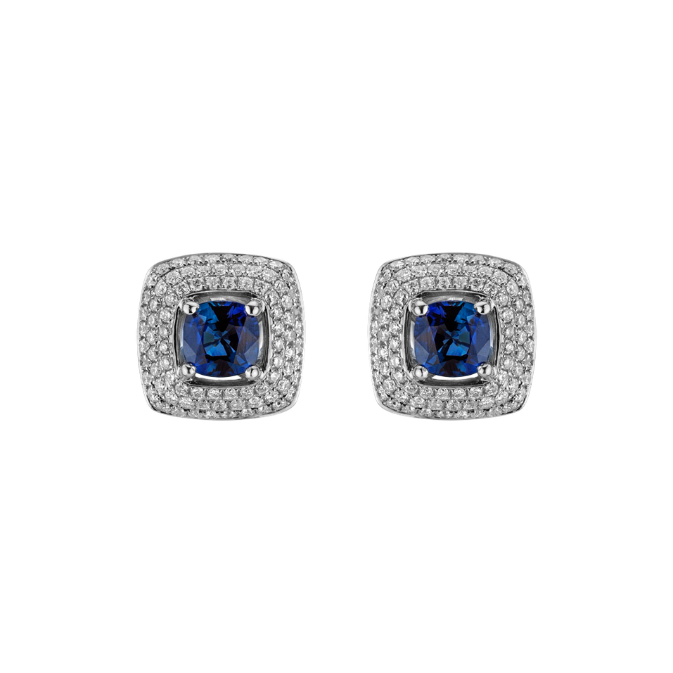 Diamond earrings with Sapphire Nostalgia Queen