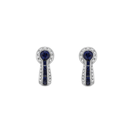 Diamond earrings with Sapphire Kayden