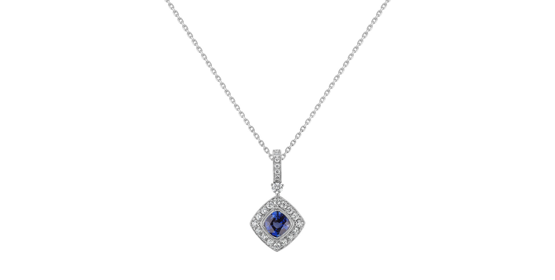 Diamond pendant with Sapphire Wise Blue