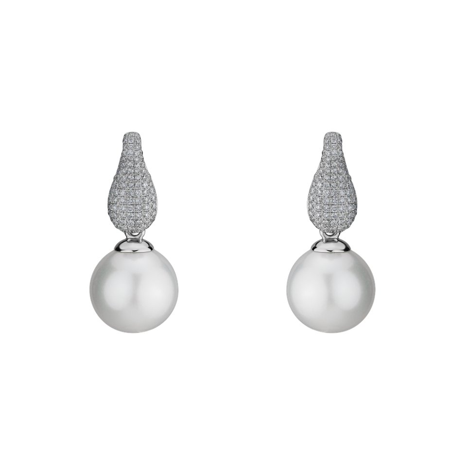 Diamond earrings with Pearl Smuusa