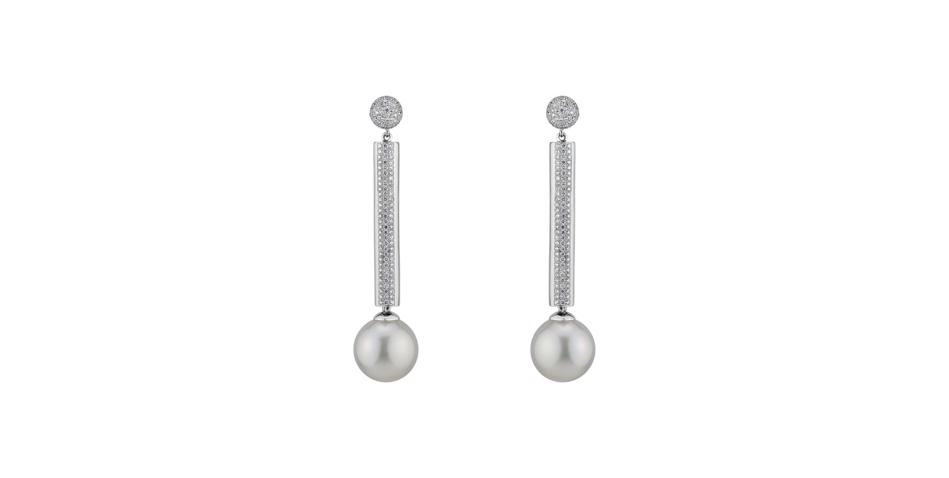 Diamond earrings with Pearl Hermas