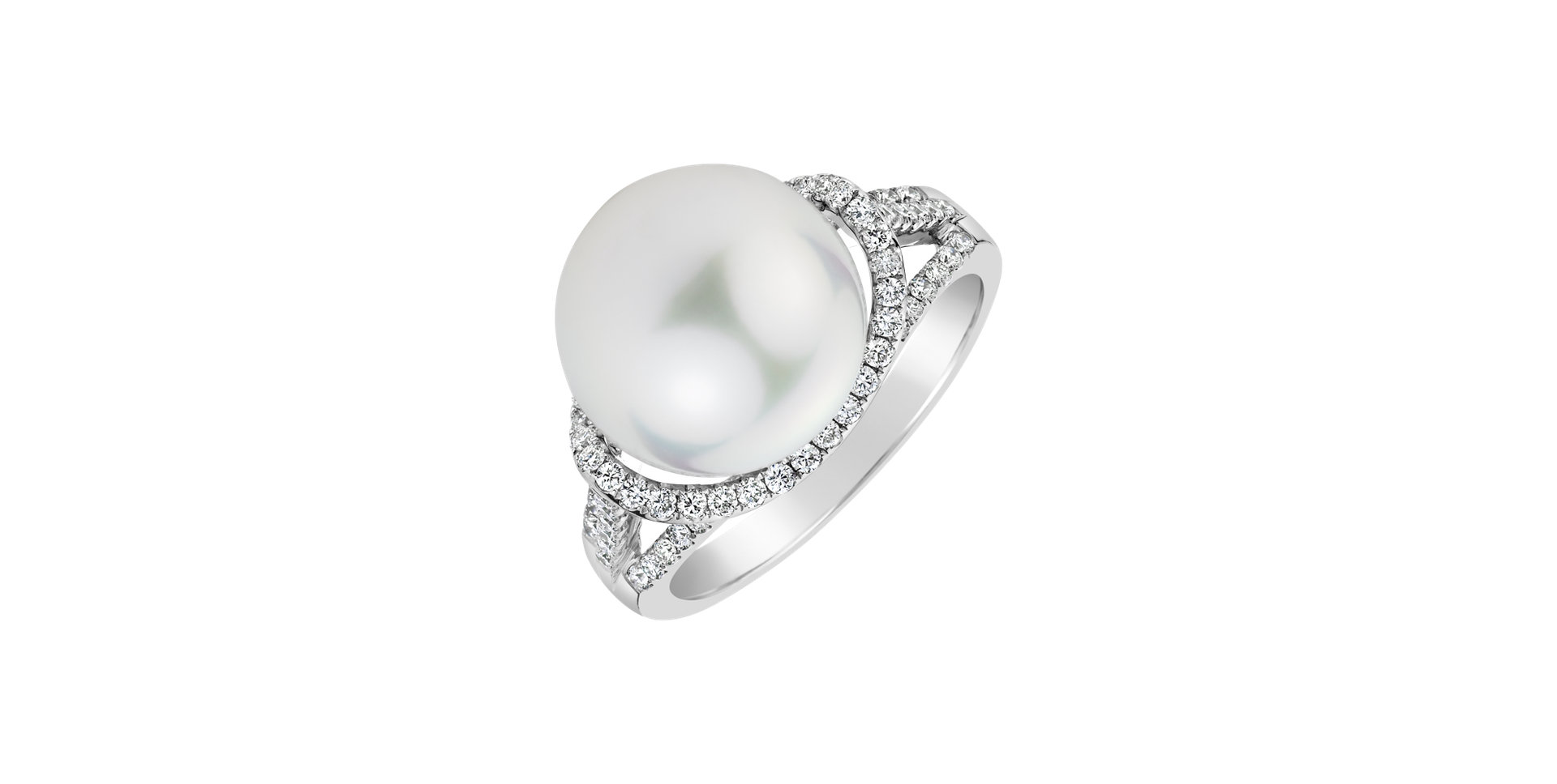 Diamond ring with Pearl Sublime Reef