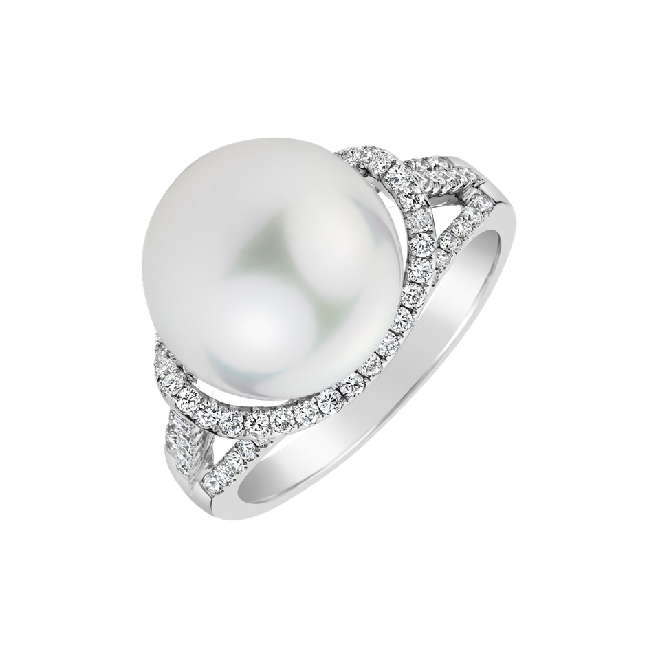 Diamond ring with Pearl Sublime Reef
