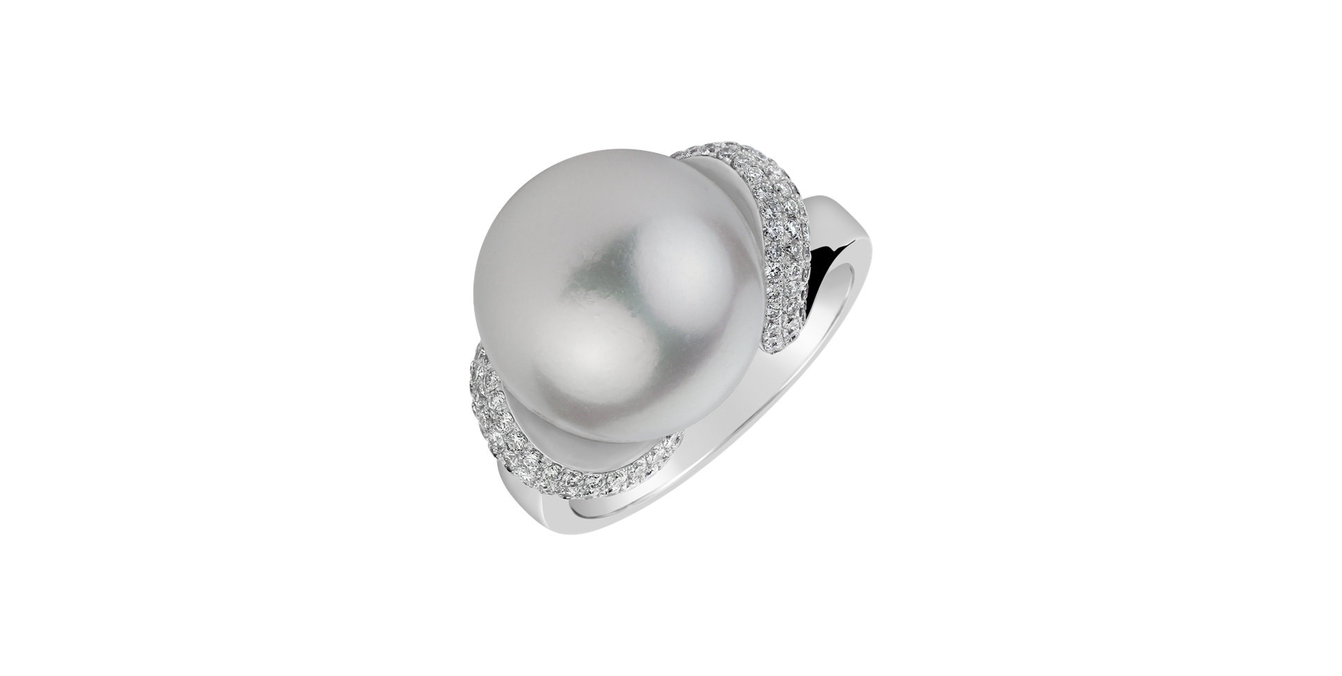 Diamond ring with Pearl Crystal Lake