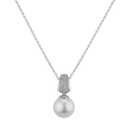 Diamond pendant with Pearl Elegant Reef
