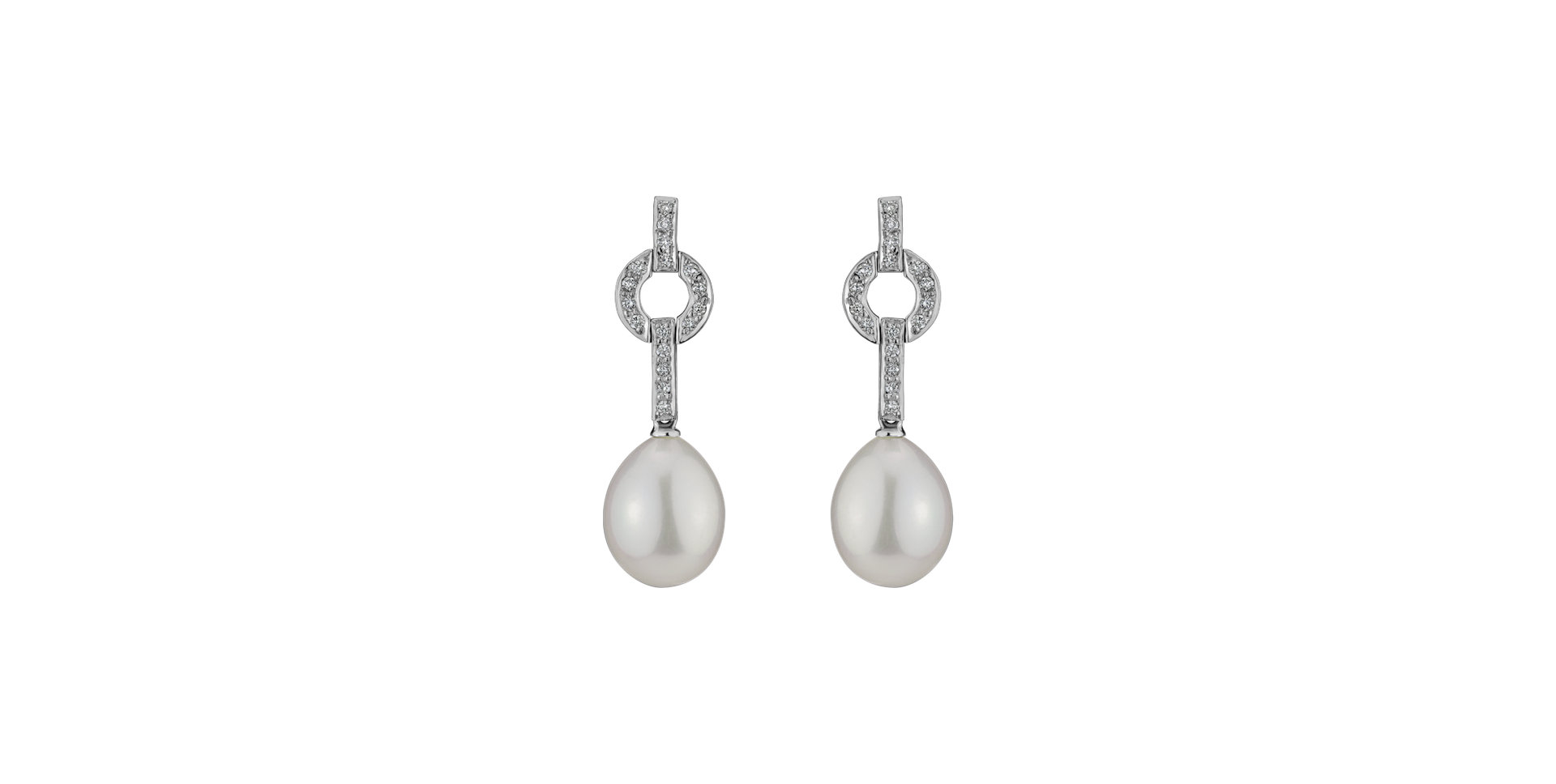 Diamond earrings with Pearl Underwater Mystery