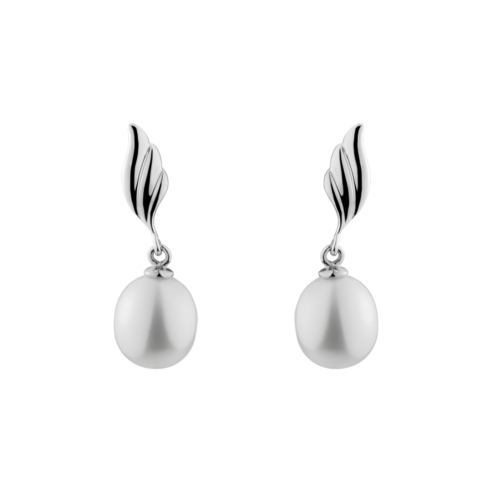 Earrings with Pearl Pearly Wings