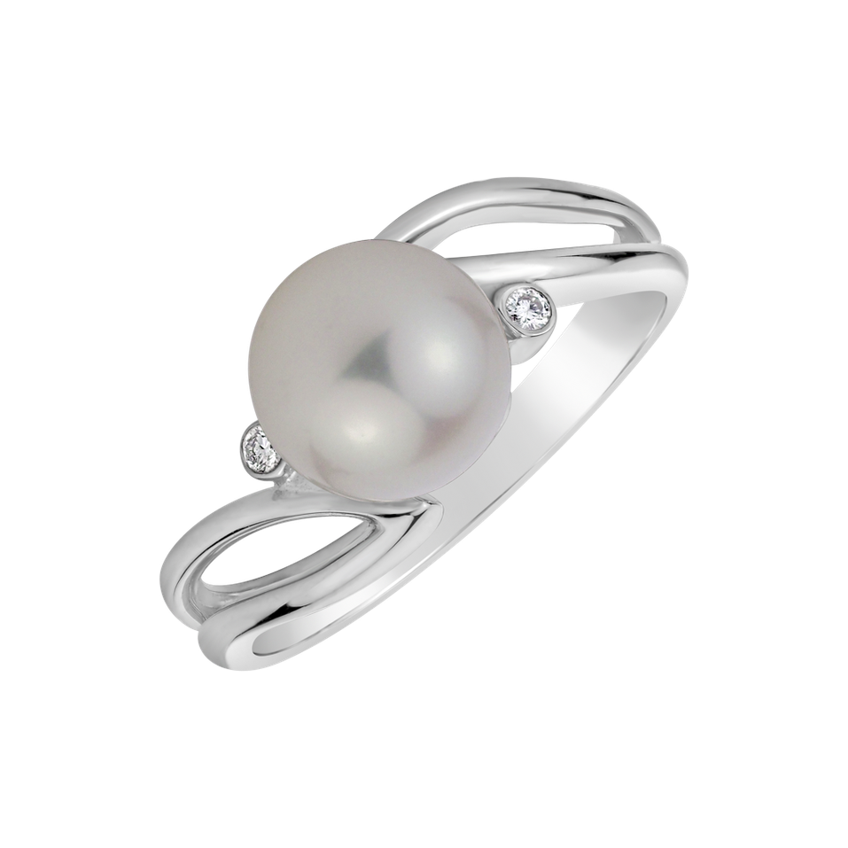 Diamond ring with Pearl Empire of Ocean