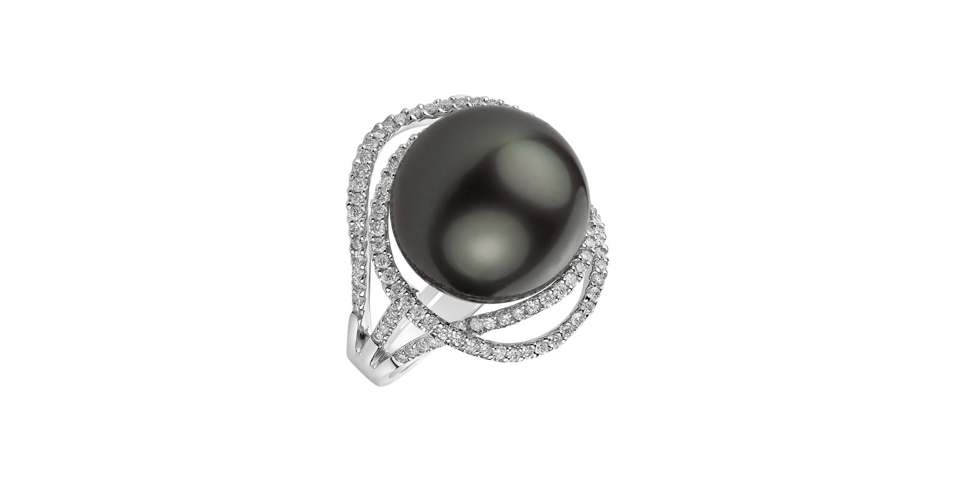 Diamond ring with Pearl Annaliese