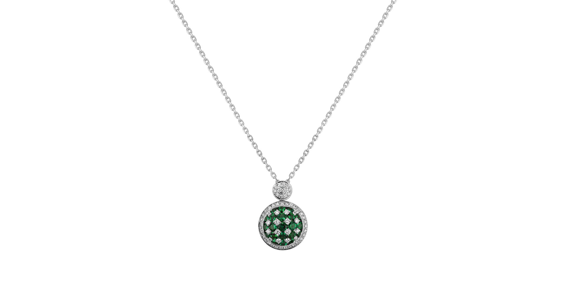 Diamond pendant with Emerald Broadway