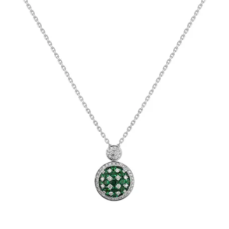 Diamond pendant with Emerald Broadway