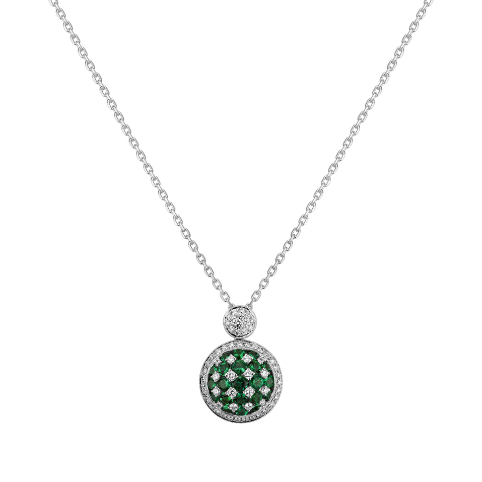 Diamond pendant with Emerald Broadway