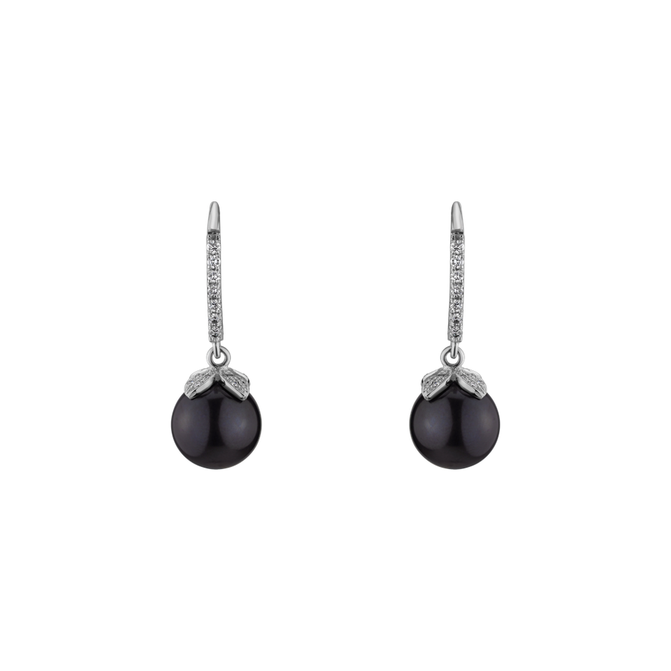 Diamond earrings with Pearl Indescribable Pearls