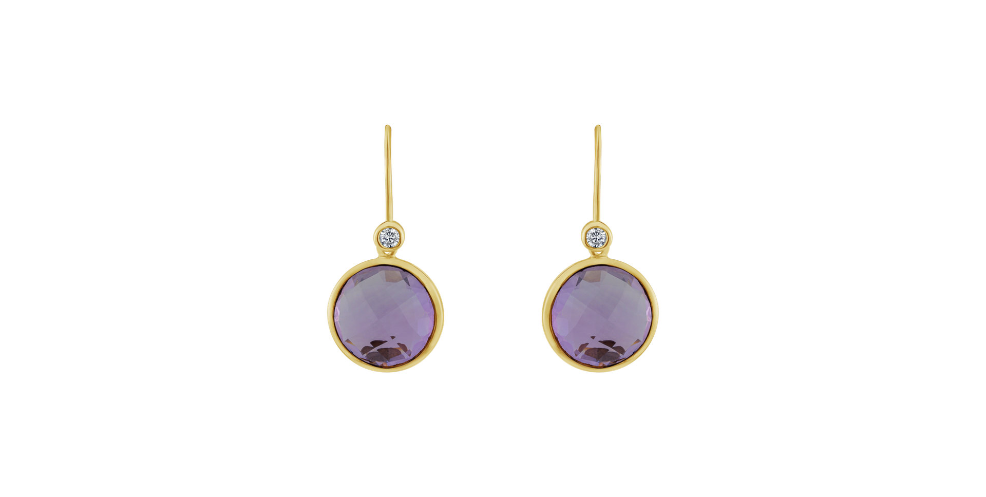 Diamond earrings with Amethyst Purple Divination