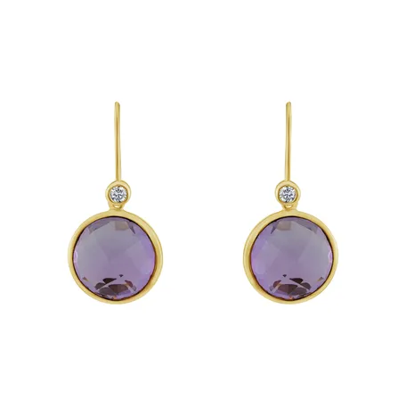 Diamond earrings with Amethyst Purple Divination