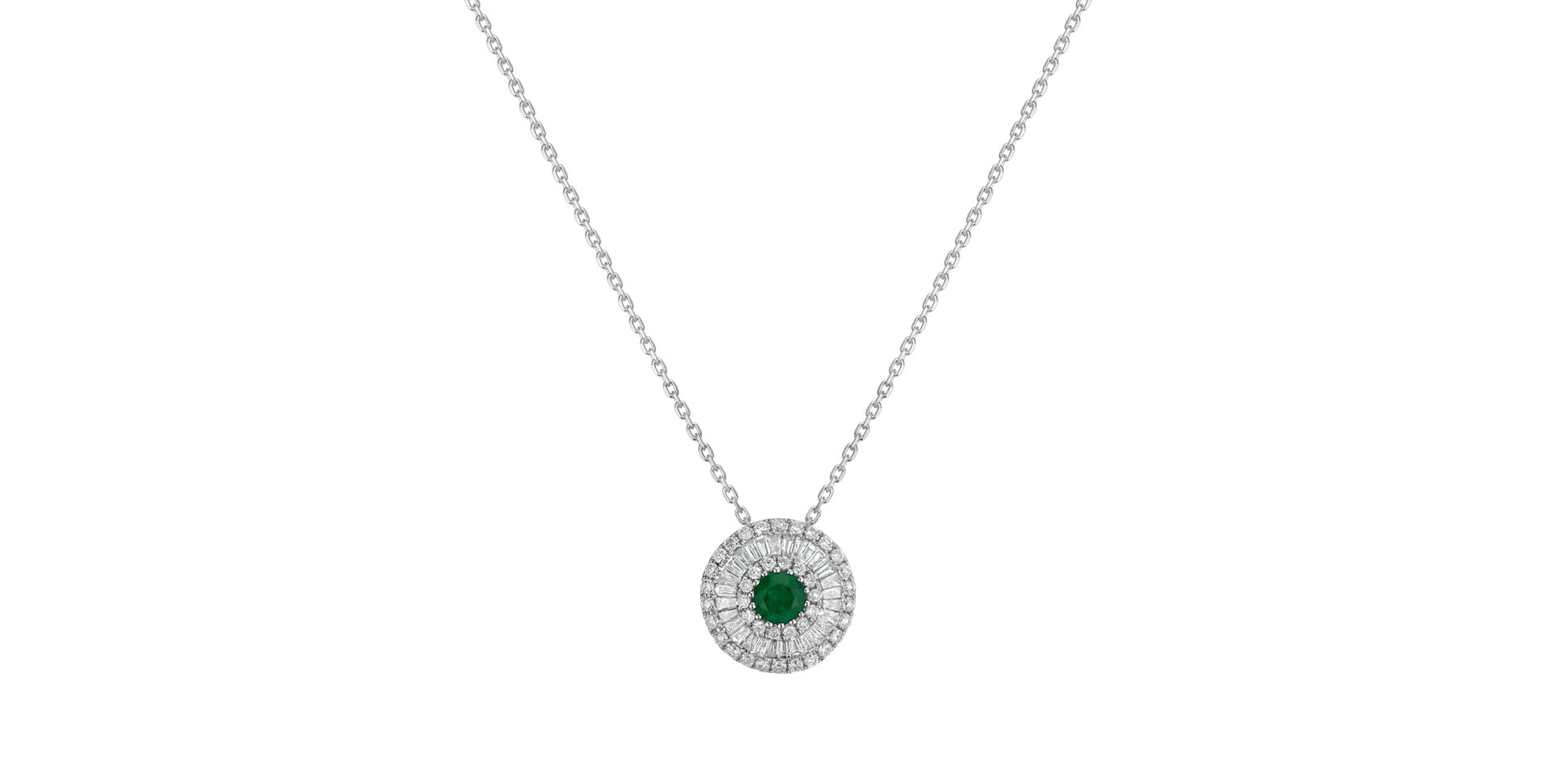 Diamond pendant with Emerald Tristana