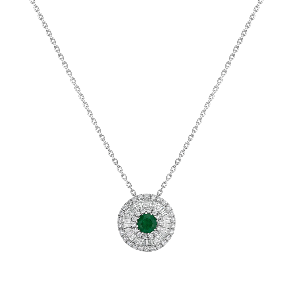 Diamond pendant with Emerald Tristana