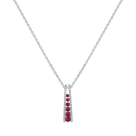 Diamond pendant with Ruby Kalluse