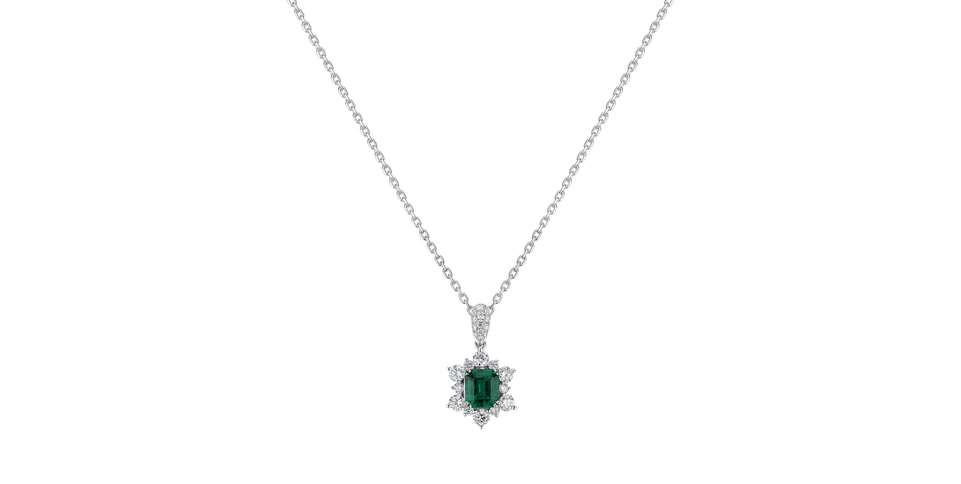 Diamond pendant with Emerald Celestial Goddess