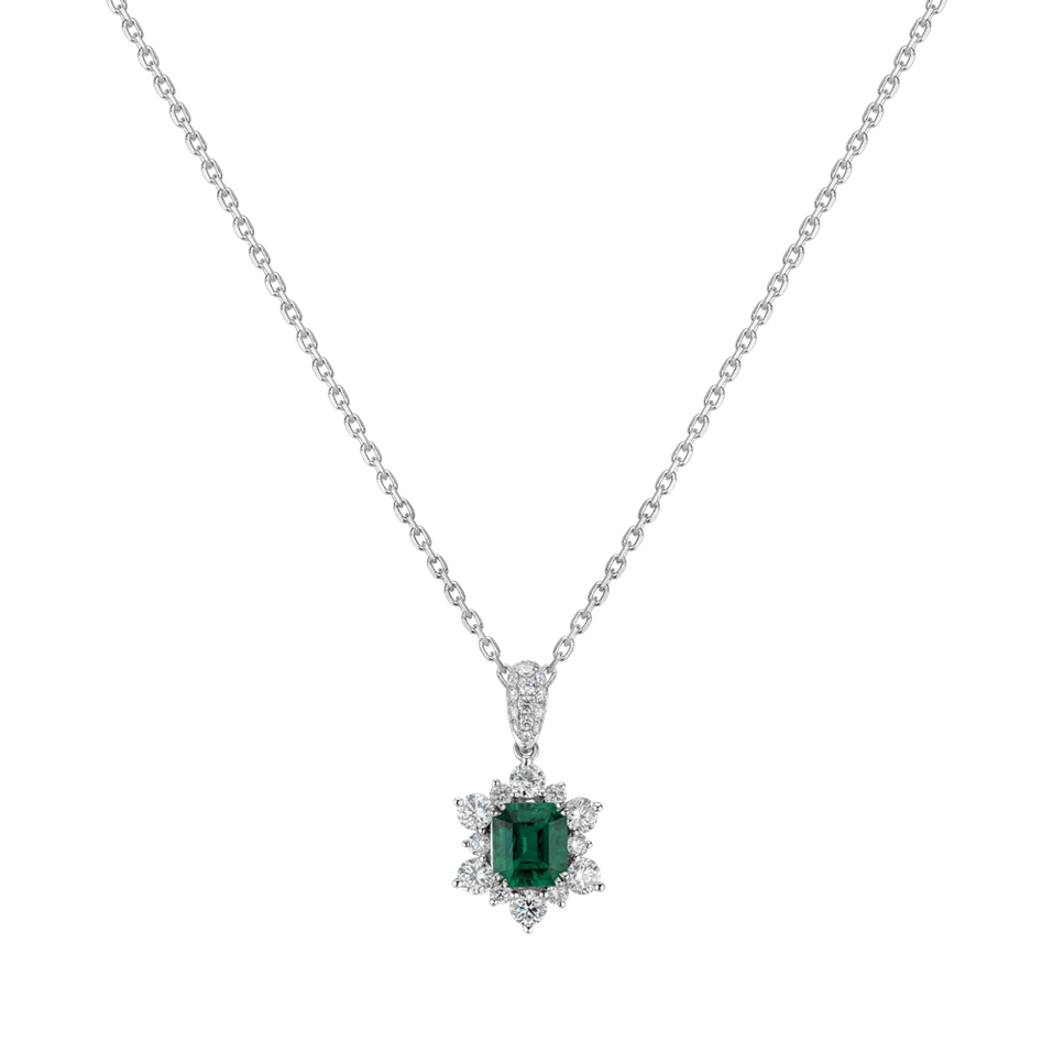 Diamond pendant with Emerald Celestial Goddess