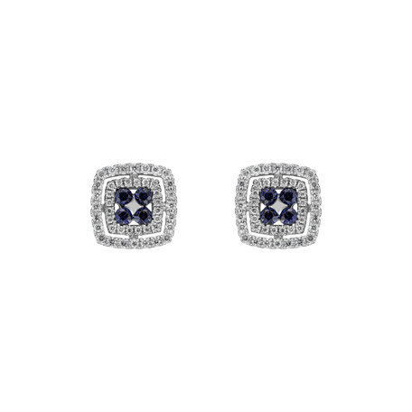 Diamond earrings and Sapphire Majestic Radiance