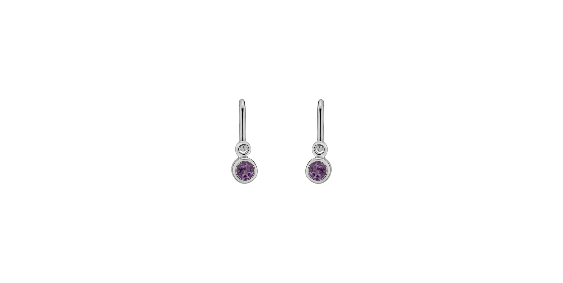 Children's earrings with Amethyst Little Gem