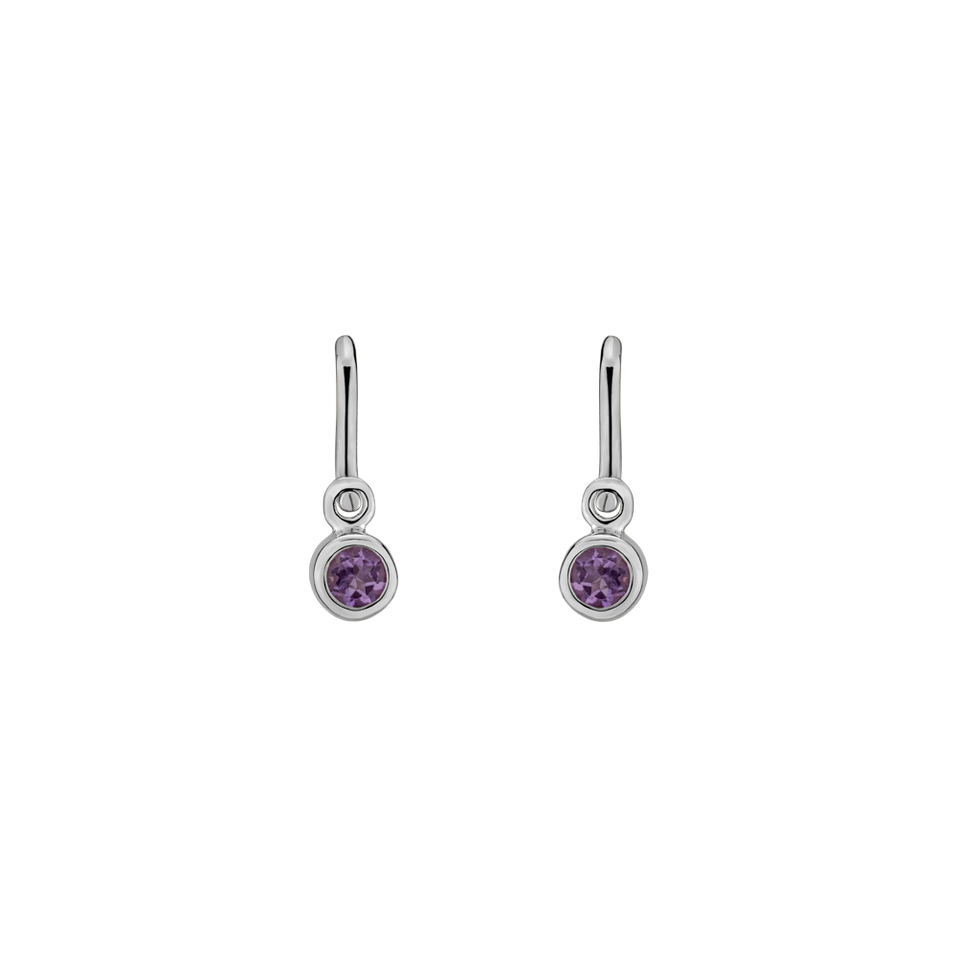 Children's earrings with Amethyst Little Gem