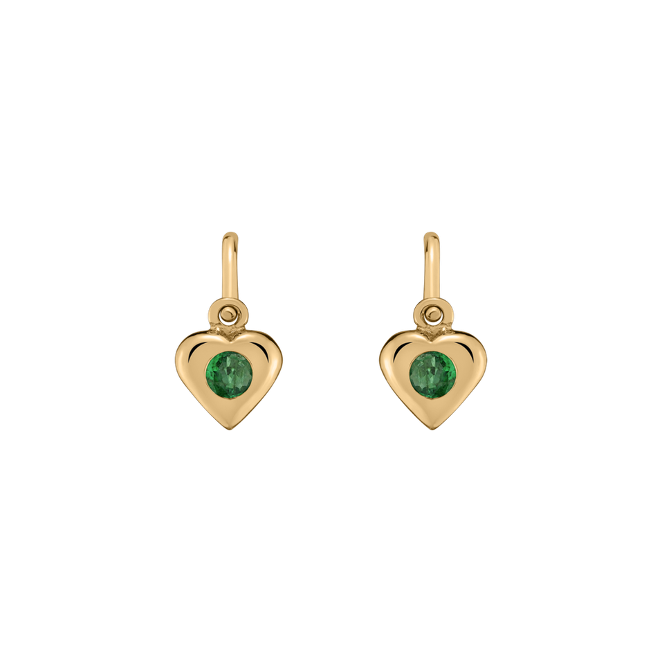 Children's earrings with Emerald Eternal Love
