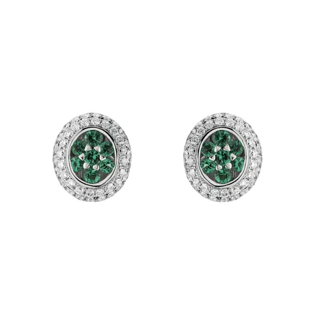 Diamond earrings and Emerald Savannah