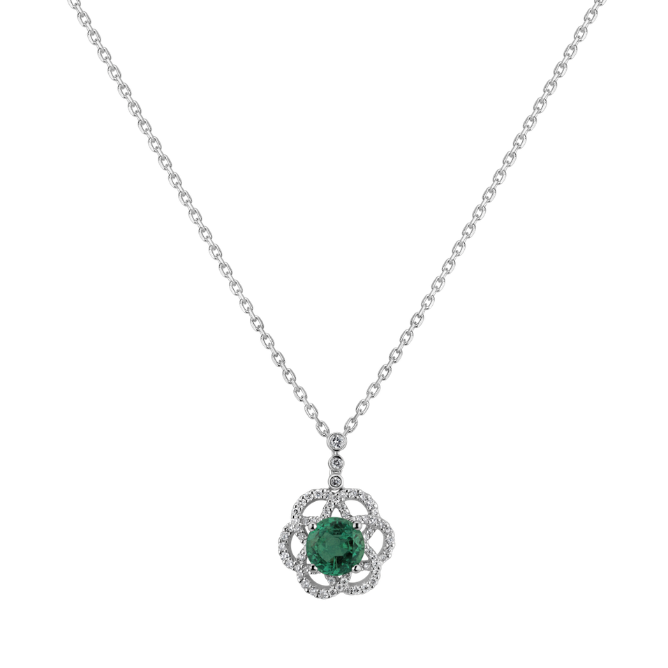 Diamond pendant with Emerald Celestial Breeze
