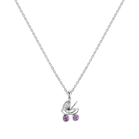 Children's Diamond pendant with Sapphire Baby on the Way