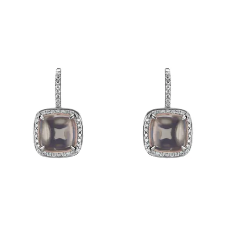 Diamond earrings with Rose Quartz Niamh