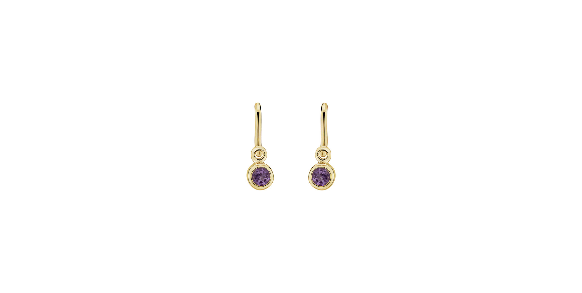Children's earrings with Amethyst Little Gem