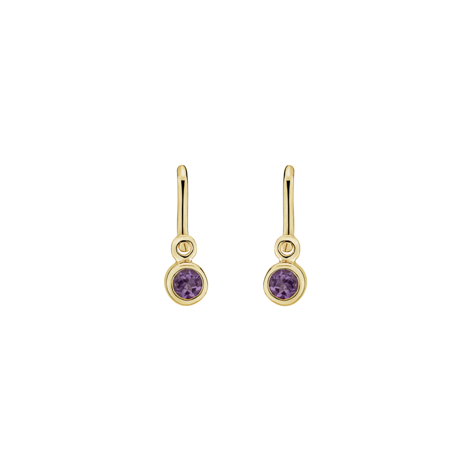Children's earrings with Amethyst Little Gem