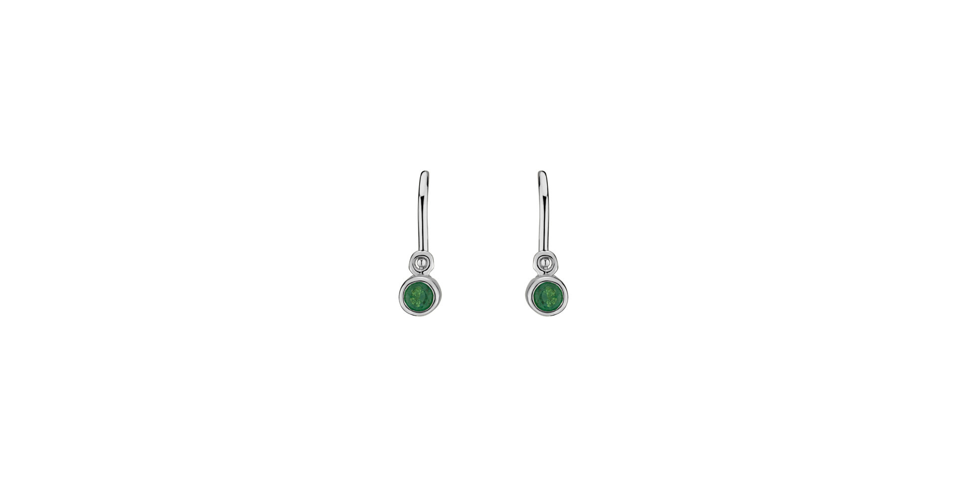 Children's earrings with Emerald Little Gem